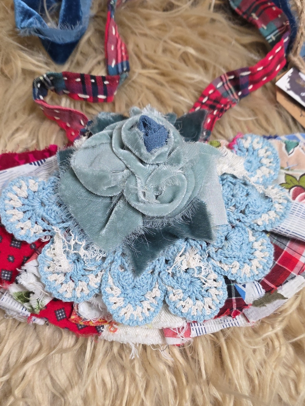 JABOT MOSSIE ANNA ARTISAN DESIGN 🩷OOAK NWT Vintage Textiles - Picture 15 of 16